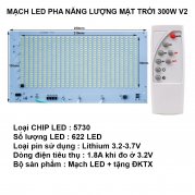  Mạch LED năng lượng mặt trời 300W V2 gồm mạch và remote